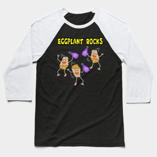 Eggplant Rocks Light Baseball T-Shirt